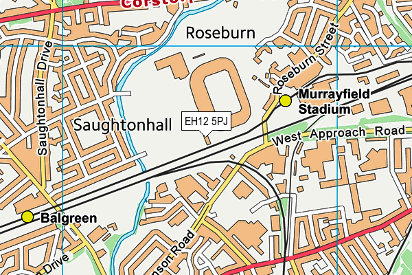 EH12 5PJ map - OS VectorMap District (Ordnance Survey)