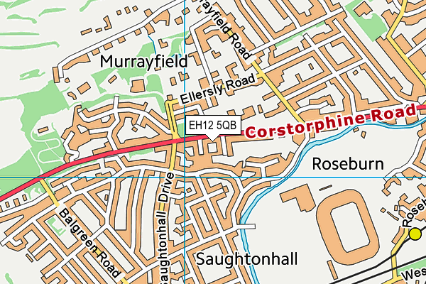 EH12 5QB map - OS VectorMap District (Ordnance Survey)