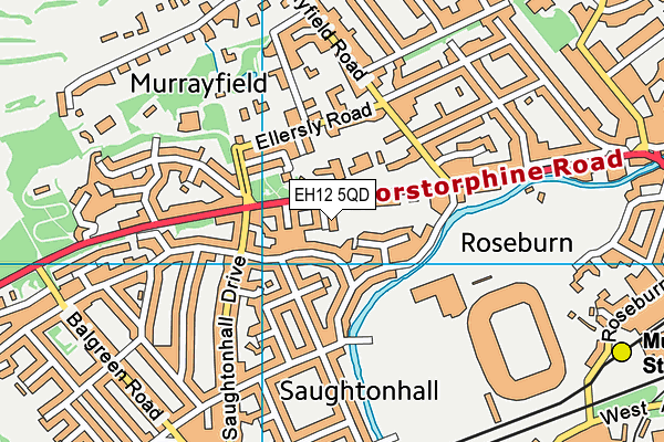 EH12 5QD map - OS VectorMap District (Ordnance Survey)