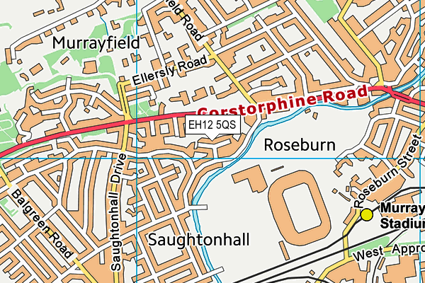 EH12 5QS map - OS VectorMap District (Ordnance Survey)