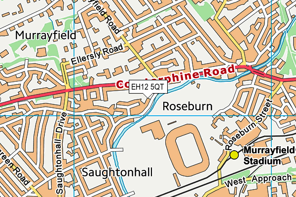 EH12 5QT map - OS VectorMap District (Ordnance Survey)