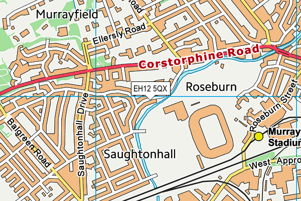 EH12 5QX map - OS VectorMap District (Ordnance Survey)