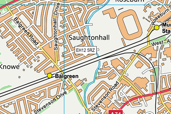 EH12 5RZ map - OS VectorMap District (Ordnance Survey)