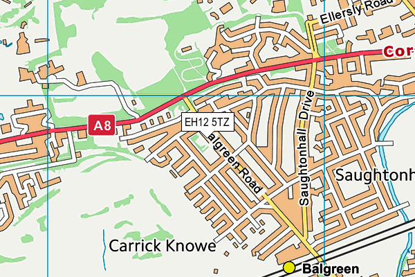 EH12 5TZ map - OS VectorMap District (Ordnance Survey)