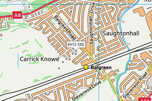 EH12 5XD map - OS VectorMap District (Ordnance Survey)