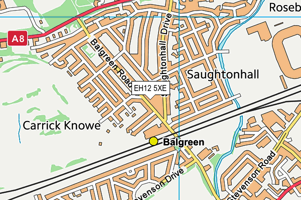 EH12 5XE map - OS VectorMap District (Ordnance Survey)