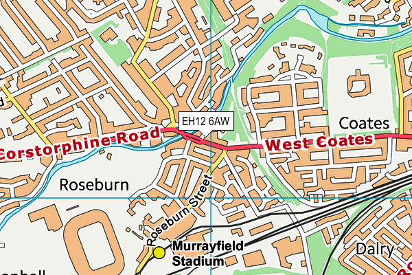 EH12 6AW map - OS VectorMap District (Ordnance Survey)