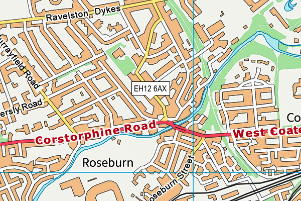 EH12 6AX map - OS VectorMap District (Ordnance Survey)