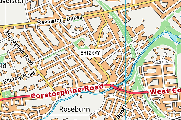 EH12 6AY map - OS VectorMap District (Ordnance Survey)