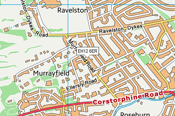 EH12 6ER map - OS VectorMap District (Ordnance Survey)