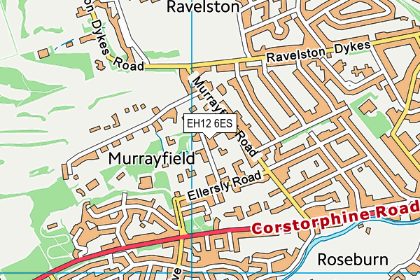 EH12 6ES map - OS VectorMap District (Ordnance Survey)