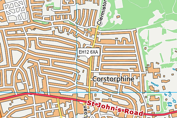 EH12 6XA map - OS VectorMap District (Ordnance Survey)