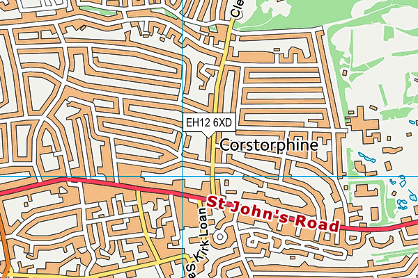 EH12 6XD map - OS VectorMap District (Ordnance Survey)