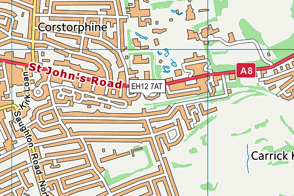 EH12 7AT map - OS VectorMap District (Ordnance Survey)