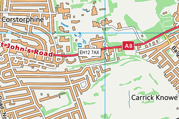 EH12 7AX map - OS VectorMap District (Ordnance Survey)