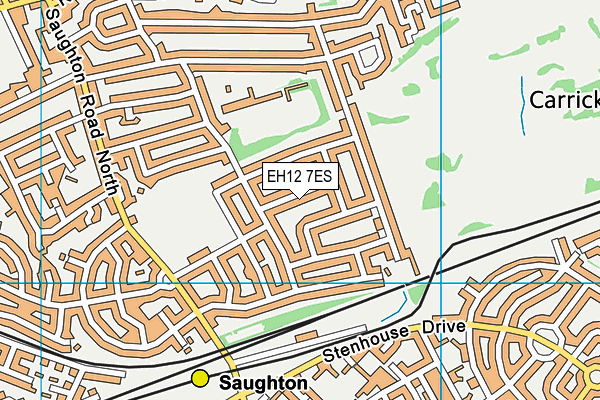 EH12 7ES map - OS VectorMap District (Ordnance Survey)