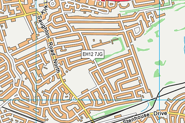 EH12 7JG map - OS VectorMap District (Ordnance Survey)