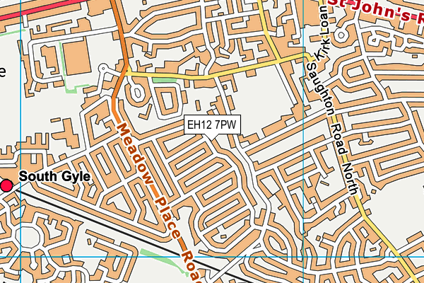 EH12 7PW map - OS VectorMap District (Ordnance Survey)