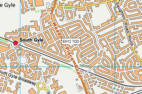 EH12 7QD map - OS VectorMap District (Ordnance Survey)