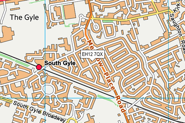 EH12 7QX map - OS VectorMap District (Ordnance Survey)