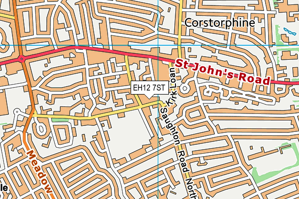 EH12 7ST map - OS VectorMap District (Ordnance Survey)