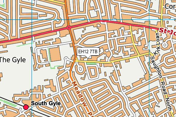 EH12 7TB map - OS VectorMap District (Ordnance Survey)
