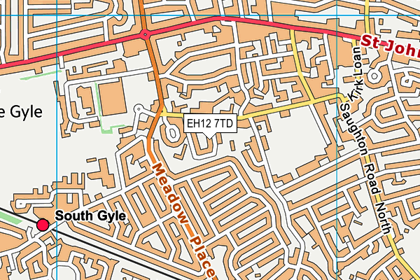 EH12 7TD map - OS VectorMap District (Ordnance Survey)