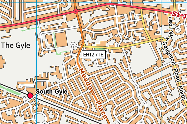 EH12 7TE map - OS VectorMap District (Ordnance Survey)