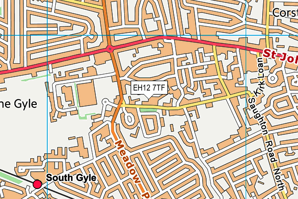 EH12 7TF map - OS VectorMap District (Ordnance Survey)