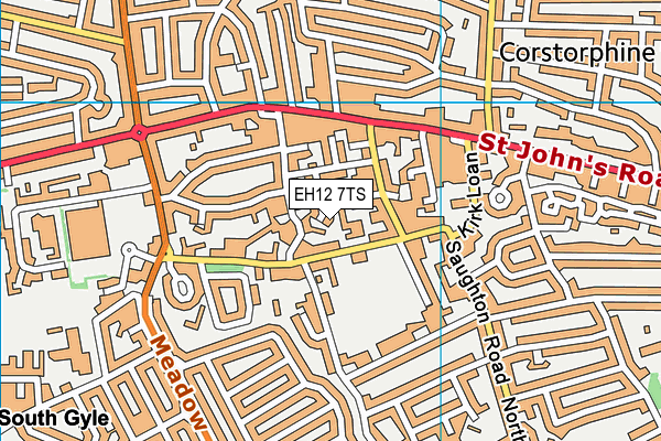 EH12 7TS map - OS VectorMap District (Ordnance Survey)