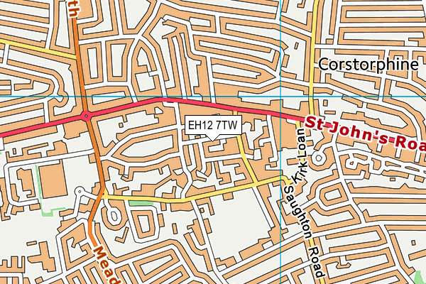 EH12 7TW map - OS VectorMap District (Ordnance Survey)