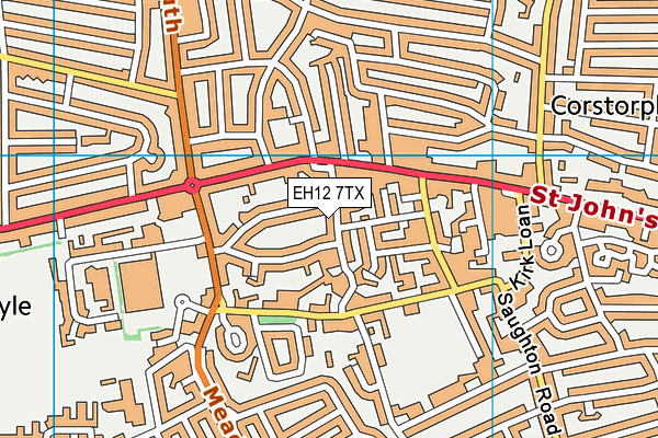 EH12 7TX map - OS VectorMap District (Ordnance Survey)