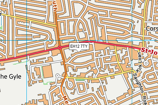 EH12 7TY map - OS VectorMap District (Ordnance Survey)