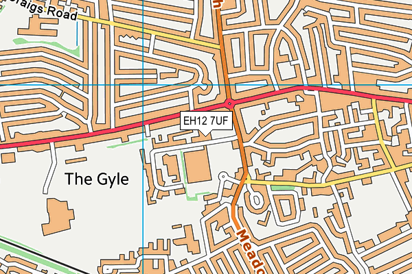 EH12 7UF map - OS VectorMap District (Ordnance Survey)