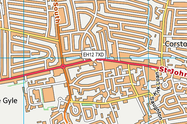 EH12 7XD map - OS VectorMap District (Ordnance Survey)