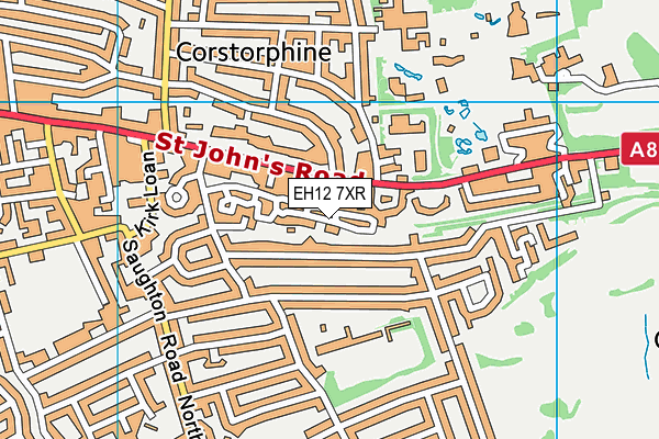 EH12 7XR map - OS VectorMap District (Ordnance Survey)