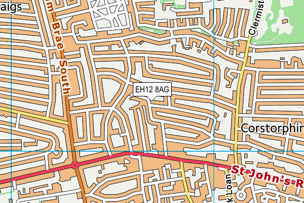 EH12 8AG map - OS VectorMap District (Ordnance Survey)