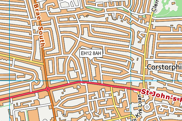 EH12 8AH map - OS VectorMap District (Ordnance Survey)