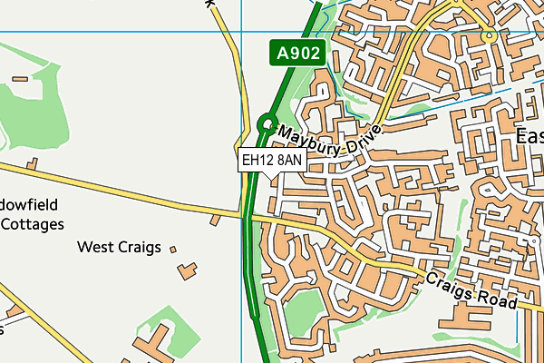 EH12 8AN map - OS VectorMap District (Ordnance Survey)