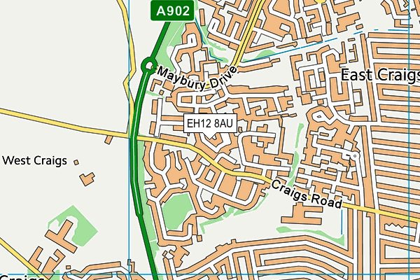 EH12 8AU map - OS VectorMap District (Ordnance Survey)