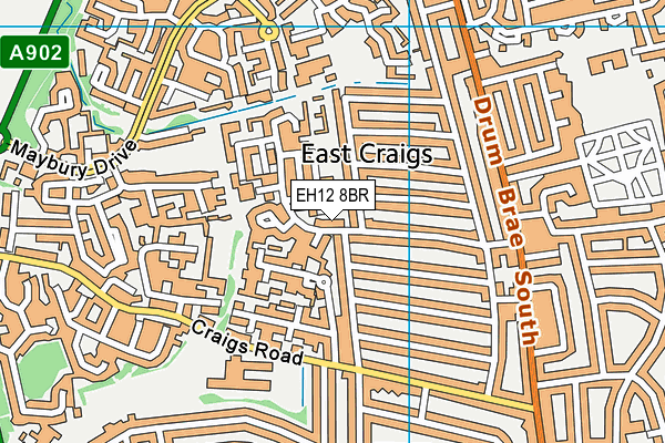 EH12 8BR map - OS VectorMap District (Ordnance Survey)