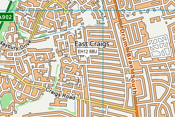 EH12 8BU map - OS VectorMap District (Ordnance Survey)