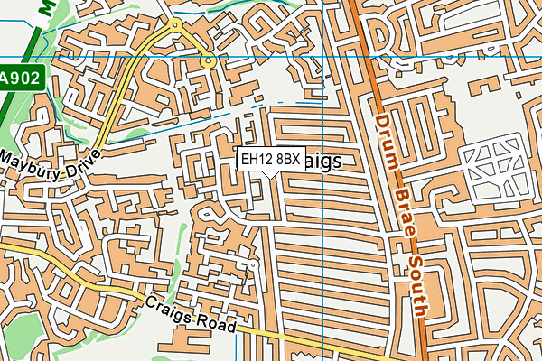 EH12 8BX map - OS VectorMap District (Ordnance Survey)