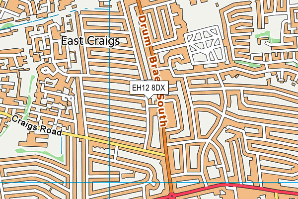 EH12 8DX map - OS VectorMap District (Ordnance Survey)