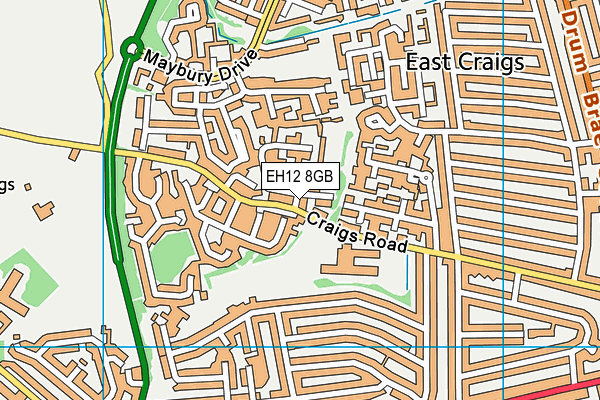 EH12 8GB map - OS VectorMap District (Ordnance Survey)