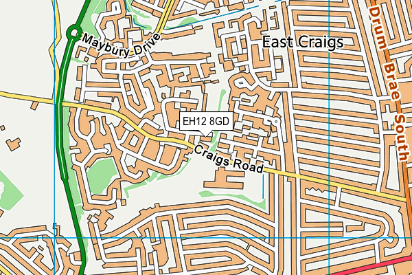 EH12 8GD map - OS VectorMap District (Ordnance Survey)