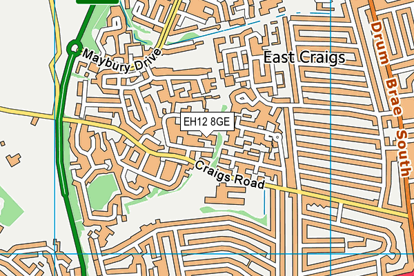 EH12 8GE map - OS VectorMap District (Ordnance Survey)