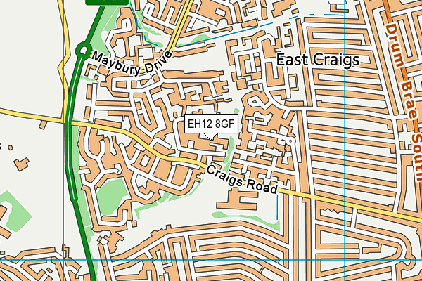 EH12 8GF map - OS VectorMap District (Ordnance Survey)