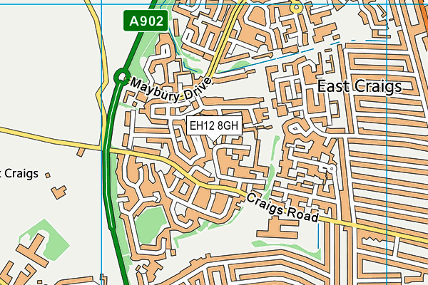 EH12 8GH map - OS VectorMap District (Ordnance Survey)