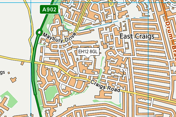 EH12 8GL map - OS VectorMap District (Ordnance Survey)